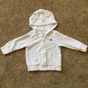 👶12M👶carter’s Zip-up Bear ear Hoodie